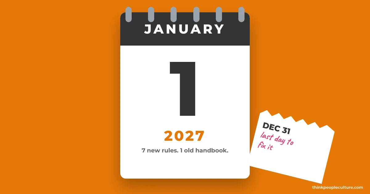 Cover image for the article "California Employee Handbook Changes for 2027: What to Update Before January 1"